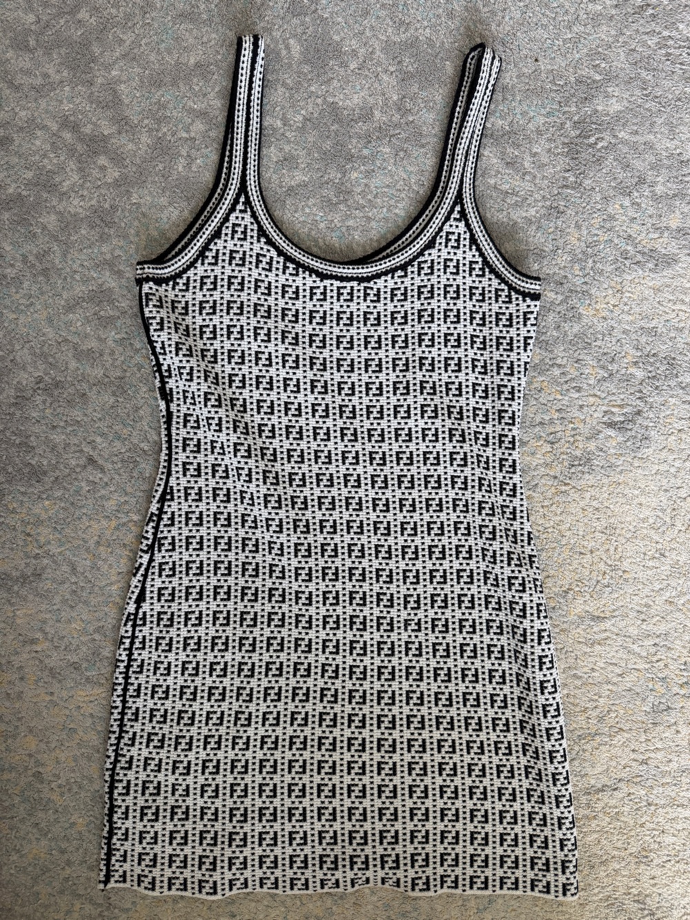 Fendi Black and White FF Knit Tank